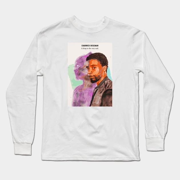 Tribute to Chadwick Boseman Poster (Matte), A King to the Very End. Rest in Peace Long Sleeve T-Shirt by lahuwasi